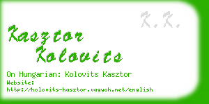 kasztor kolovits business card